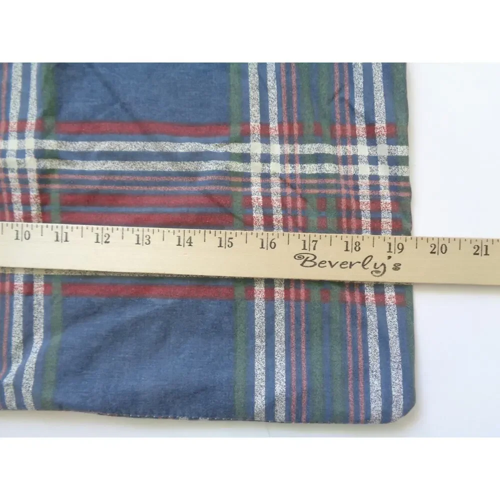 VTG Plaid Pillowcase Set Ruffled Springmaid Standard Size Blue Country Cottage